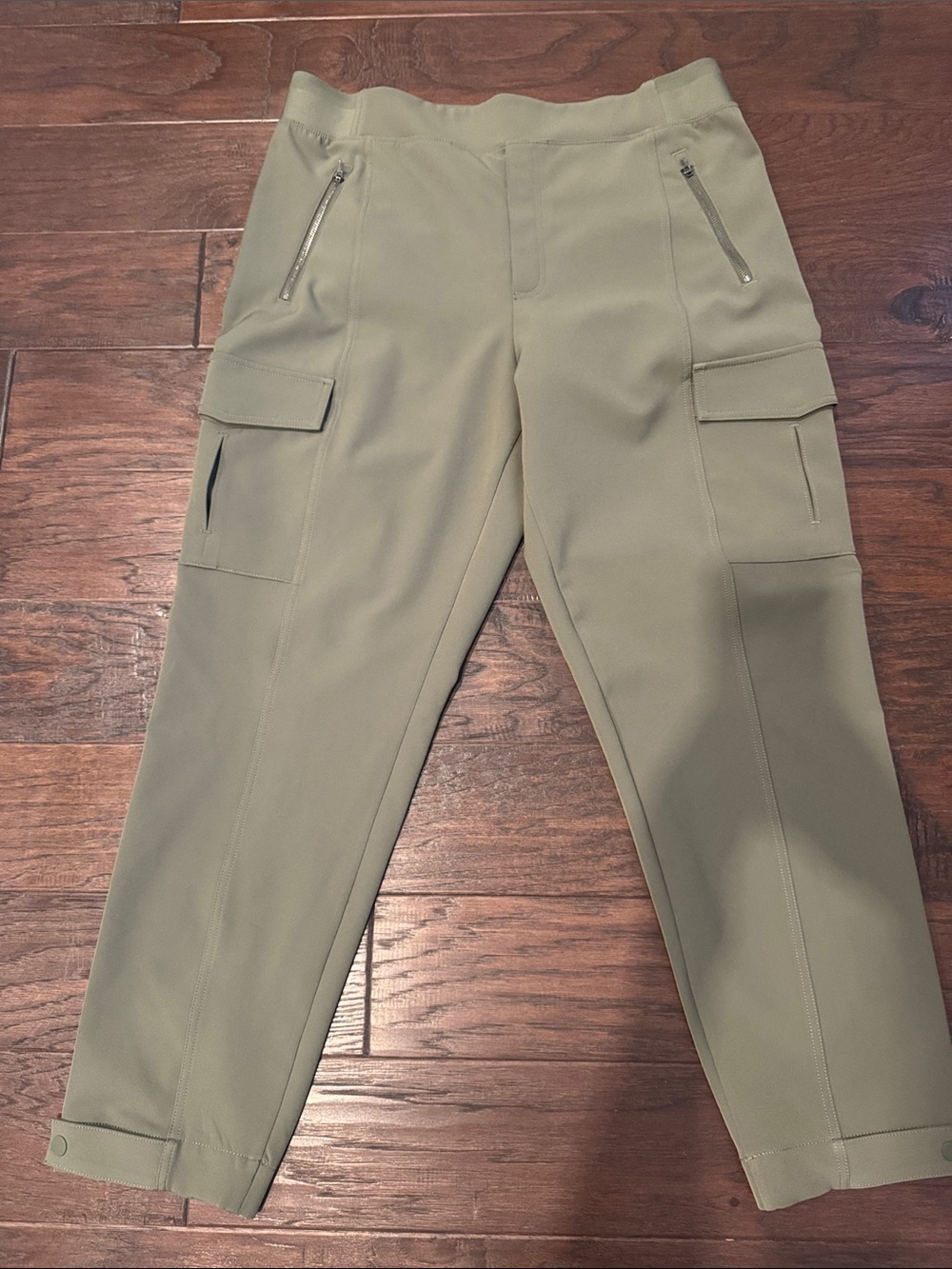 Athleta Olive Green High-Rise Cargo Trousers - Picture 5 of 9